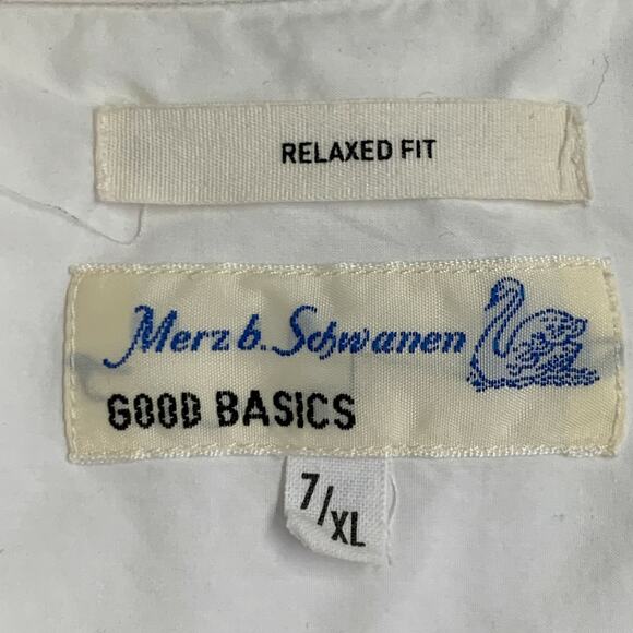 Size XL White Cotton One Pocket Relaxed Fit Long Sleeve Shirt - Picture 5 of 7